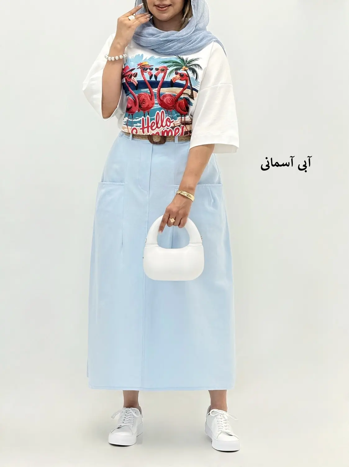 6614-دامن لینن پاستیل
